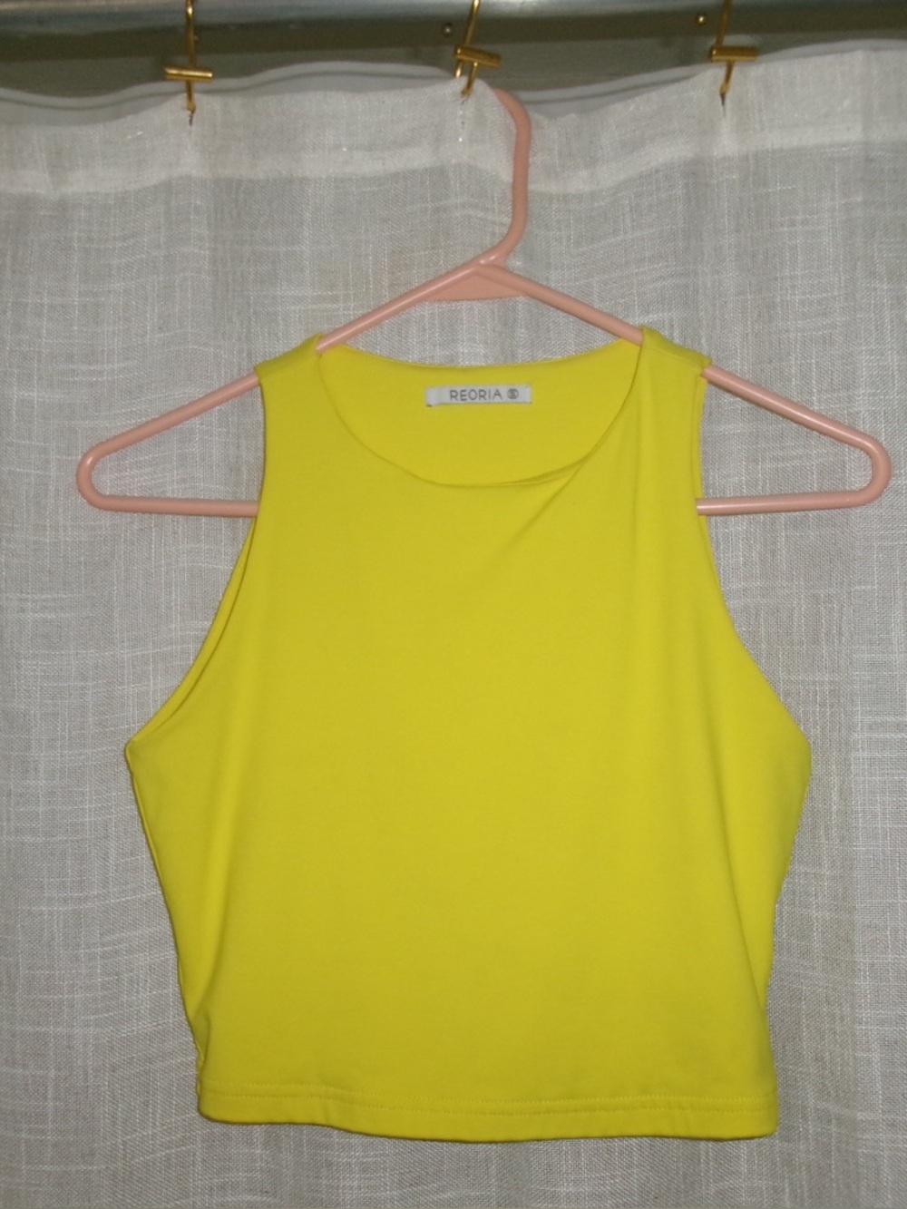 Women's Yellow Cropped Tank Top